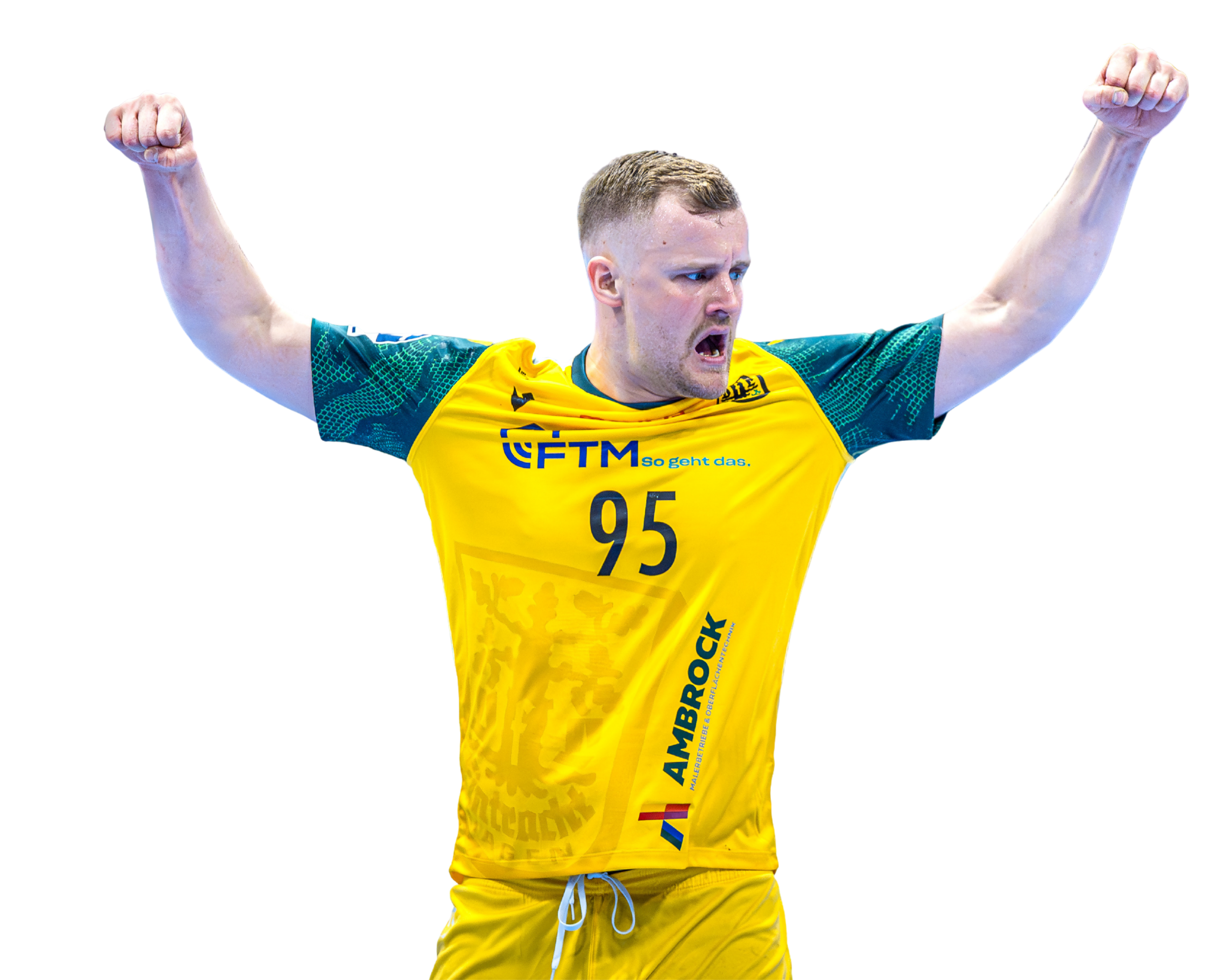 Handballspieler von Eintracht Hagen als Symbol für Dynamik und Teamperformance. Das Bild steht für die Executive Leadership Experience Südwestfalen und richtet sich an Unternehmen, Führungskräfte und Teams.